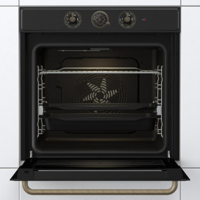Gorenje Духова шафа електрична, 77л, A, пара, дисплей, чорний матовий