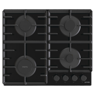Варочная поверхность Gorenje газовая на стекле, 60см, чугун, черный GT642SYB