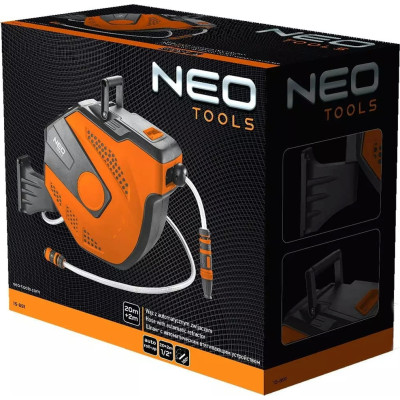 Котушка зі шлангом Neo Tools автоматична 20м+2м шланга 1/2 Котушка зі шлангом Neo Tools автоматична 20м+2м шланга 1/2