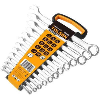 Ключі комбіновані Tolsen Профі, 6-22мм, CrV, набір 12шт Ключі комбіновані Tolsen Профі, 6-22мм, CrV, набір 12шт