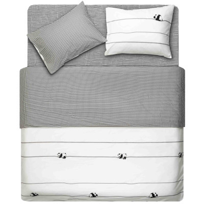 КПБ 2,0сп ARDESTO Gloria, підковдра 200х220см, простирадло 230х240см, наволочки (2) 50х70см, 100% бавовна, сатин, панди, клітинка