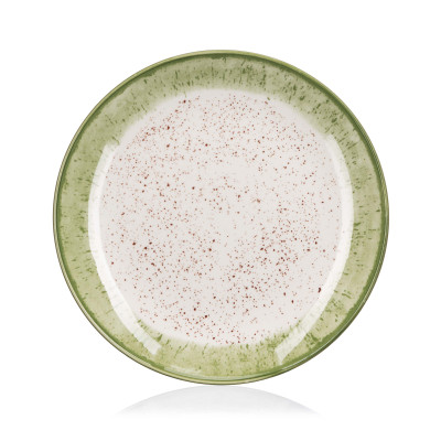 ARDESTO Тарілка десертна Siena, 19см, порцеляна, біло-зелений