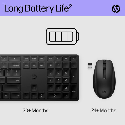 Комплект клавіатура та миша HP 650, WL, EN/UK, чорний