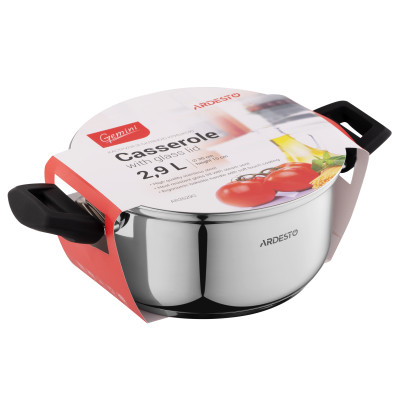 ARDESTO Каструля Gemini, скляна кришка, 2.9 л, нержавіюча сталь ARDESTO Каструля Gemini, скляна кришка, 2.9 л, нержавіюча сталь