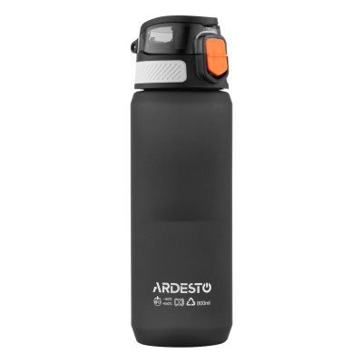 Пляшка для води ARDESTO Matte 800мл, пластик, чорний Пляшка для води ARDESTO Matte 800мл, пластик, чорний