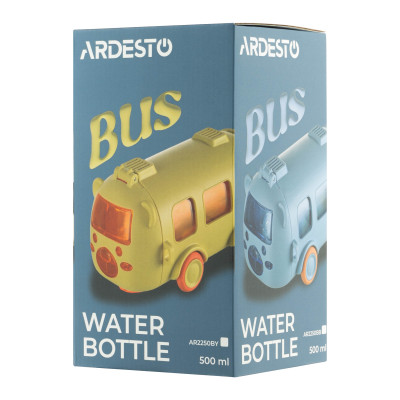 Пляшка для води ARDESTO Bear Bus 500мл, пластик, блакитний Пляшка для води ARDESTO Bear Bus 500мл, пластик, блакитний