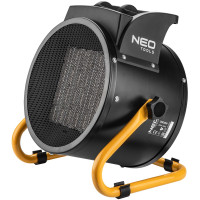 Тепловая пушка электрическая Neo Tools, 3кВт, 60м2, 280м3/ч, керамический нагрев. элемент (PTC), черный, 2.69кг (90-063)