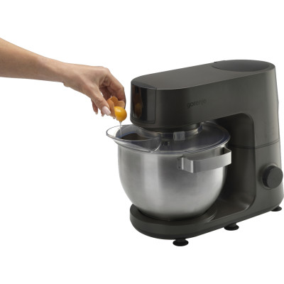 Кухонна машина Gorenje 1000Вт, чаша-метал, корпус-метал, насадок-7, сріблясто-чорний