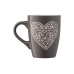 Чашка ARDESTO  Heart, 330мл, кераміка, сірий темний