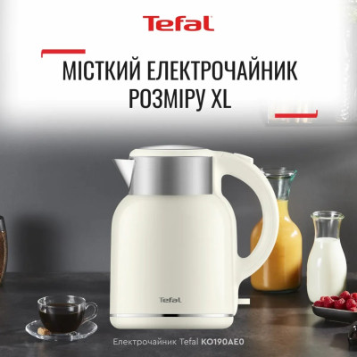 Електрочайник Tefal Thermo Protect XL, 1.9л, пластик, нержавіюча сталь, бежевий Електрочайник Tefal Thermo Protect XL, 1.9л, пластик, нержавіюча сталь, бежевий