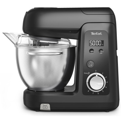 Кухонна машина Tefal Bake Partner + 1100Вт, чаша-метал, корпус-пластик, насадок-9, чорний