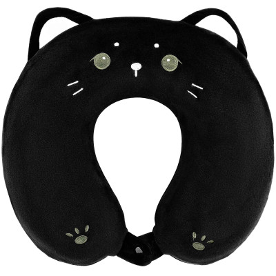 Подушка для шиї ARDESTO Travel Black Cat 30х30см, поліуретанова піна, чорний
