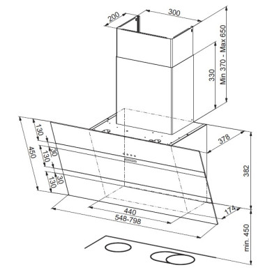 Faber Витяжка похила, 80см, 1219м3г, Steelmax Ev8 Led Bk A80, чорний+нерж Faber Витяжка похила, 80см, 1219м3г, Steelmax Ev8 Led Bk A80, чорний+нерж