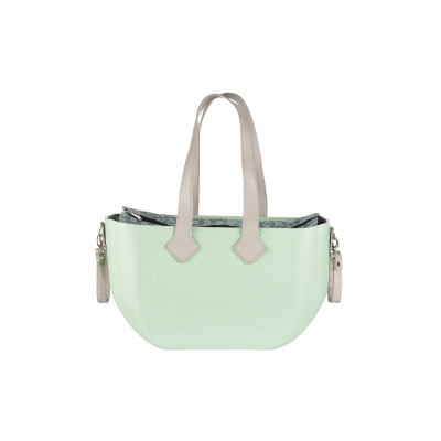 Сумка Nuvita MyMia ручки еко-шкіра, килимок, ремені для коляски, м'ятно-сірий