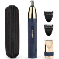 Тример Babyliss Diamond Precision, для брів, вусів, носа та вух, 1хАА, насадок-3, чохол, сталь, синій Тример Babyliss Diamond Precision, для брів, вусів, носа та вух, 1хАА, насадок-3, чохол, сталь, синій