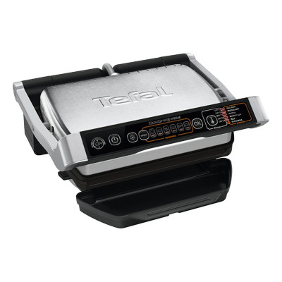Гриль Tefal прижимной OptiGrill+ Initial 2000Вт, темп. режимов-5, съемные пластины, металл