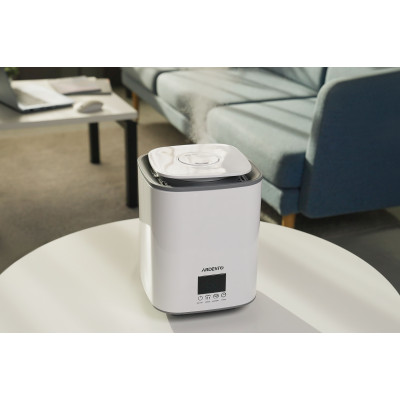 Зволожувач повітря ARDESTO ультразвуковий, 25м2, 3.1л, 250мл/г, електр. кер-ння, верх. залив води, дисплей, білий Зволожувач повітря ARDESTO ультразвуковий, 25м2, 3.1л, 250мл/г, електр. кер-ння, верх. залив води, дисплей, білий