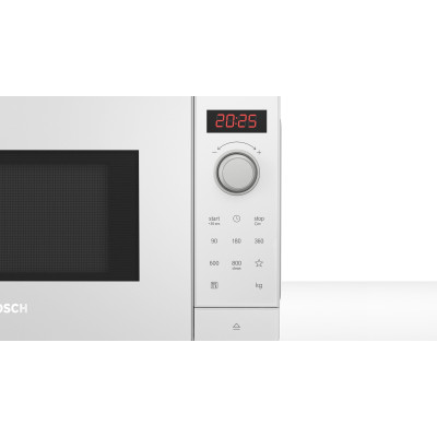 Bosch Мікрохвильова піч, 20л, ел. управл., 800Вт, білий