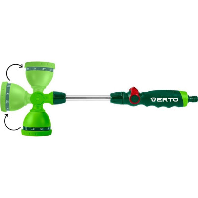 Зрошувач ручний Verto, 10 функцій, плавне регулювання напору води великим пальцем, тримач двокомпонентний