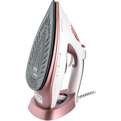 Праска Sencor, 3100Вт, 280мл, паровий удар -170гр, постійна пара - 35гр, керам. підошва, білий-золото