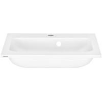 Раковина, умивальник ARDESTO Alba, штучний камінь, прямокут., з отвором для змішувача, з отвором для переливу, 550x450x125мм, накладний, білий