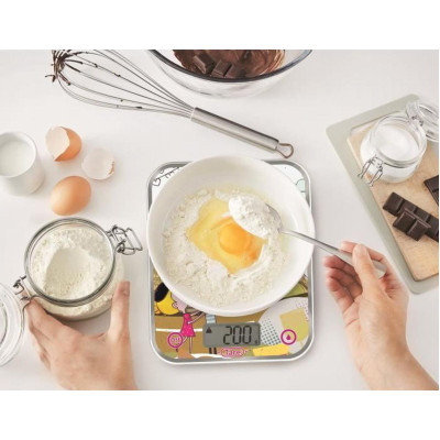 Tefal Ваги кухонні Optiss Decor, 5кг, AAAx2 в комплекті, скло, різнокольоровий