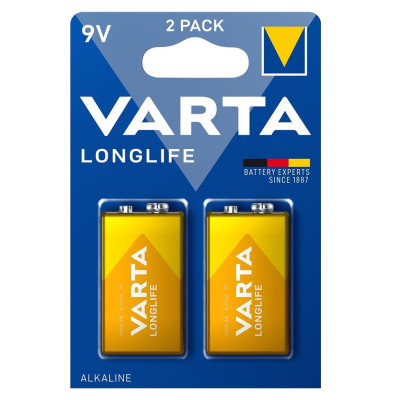Батарейка Varta Longlife лужна 6LR61(6LF22, MN1604, MX1604, Крона) блістер, 2 шт