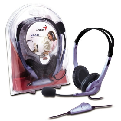 Гарнитура ПК стерео Genius HS-04S, 2х mini-jack, 2м, фиолетовый (31710025100)