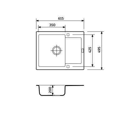 Набір кухонний Adamant Minimal, штучний камінь, прямокут., з крилом, 615х495х200мм, чаша - 1, врізна, Сахара + змішувач Набір кухонний Adamant Minimal, штучний камінь, прямокут., з крилом, 615х495х200мм, чаша - 1, врізна, Сахара + змішувач