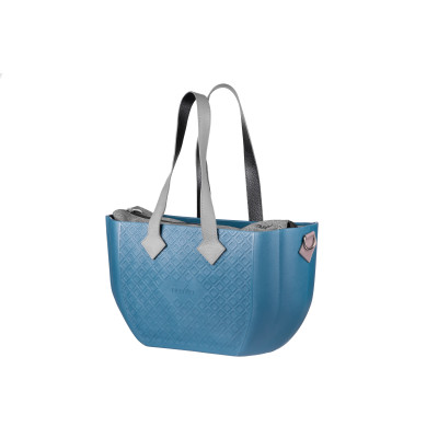 Сумка Nuvita MyMia ручки шкіра, килимок, ремені для коляски, синьо-сірий