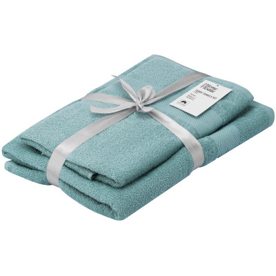 Набір рушників махрових ARDESTO Essence 50х90см, 70х140см, 2шт, 100% бавовна, аква