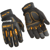 Рукавички робочі Tolsen, штучна шкіра, захист від порізів, р.10/XL, чорно-помаранчевий
