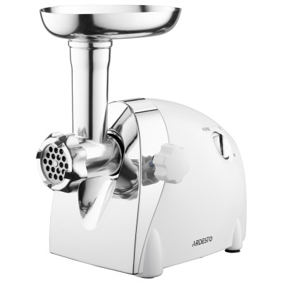 ARDESTO М'ясорубка, 2000Вт, продук.-1.9кг/хв, 3 решітки + для ковб., кеббе, 3 терки, пластик, біло-сріблястий ARDESTO М'ясорубка, 2000Вт, продук.-1.9кг/хв, 3 решітки + для ковб., кеббе, 3 терки, пластик, біло-сріблястий