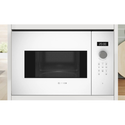 Мікрохвильова піч Bosch вбудована, 20л, електр. керув., 800Вт, дисплей, білий