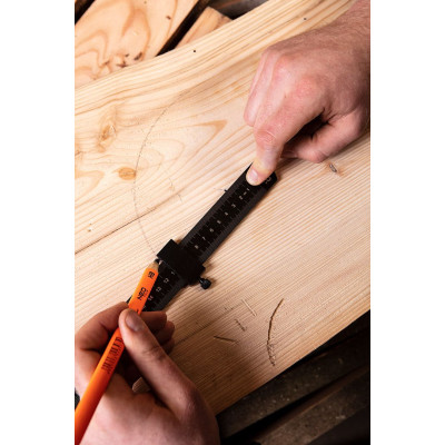 Лінійка Neo Tools з блоком позиціонування, нержавіюча сталь, 300мм