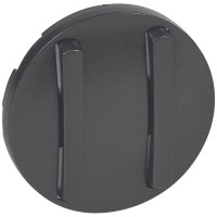 Лицьова панель slim вимикача 2-клавішного Legrand Celiane, графіт Лицьова панель slim вимикача 2-клавішного Legrand Celiane, графіт