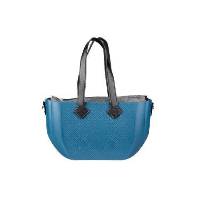 Сумка Nuvita MyMia ручки еко-шкіра, килимок, ремені для коляски, синьо-чорний