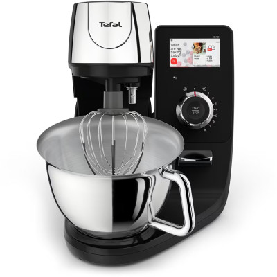 Кухонна машина Tefal I-Coach Touch, 1200Вт, чаша-метал, корпус-метал+пластик, дисплей, насадок-3, підкл. до смартфону, чорний Кухонна машина Tefal I-Coach Touch, 1200Вт, чаша-метал, корпус-метал+пластик, дисплей, насадок-3, підкл. до смартфону, чорний