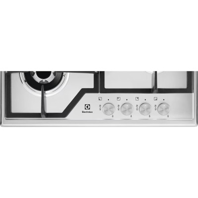 Варильна поверхня Electrolux газова, 60см, чавун, нерж (EGS6436SX)