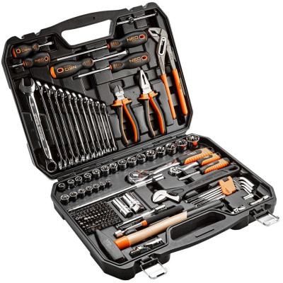 Neo Tools Набір інструменту, 143шт, універсальний, CrV та S2 Neo Tools Набір інструменту, 143шт, універсальний, CrV та S2