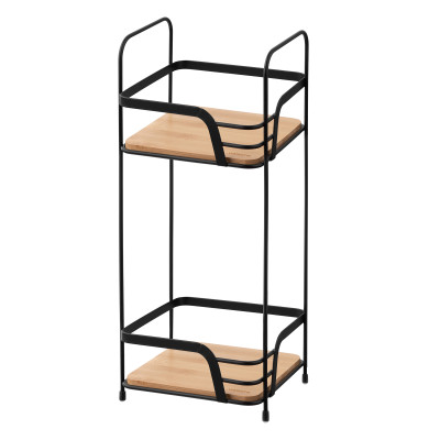 Полиця ARDESTO Minimalism 2-ярусна 16х15.5х40см, метал, бамбук, чорний