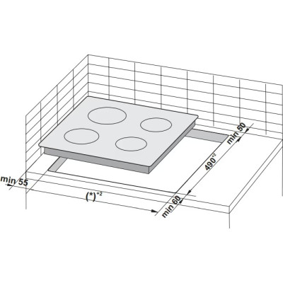 Варильна поверхня Hansa склокерамічна, 57,5см, чорний Варильна поверхня Hansa склокерамічна, 57,5см, чорний