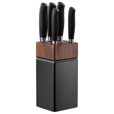 Набор ножей с блоком Ardesto Black Mars, 6 предметов, нержавеющая сталь, дерево (AR2020SW)