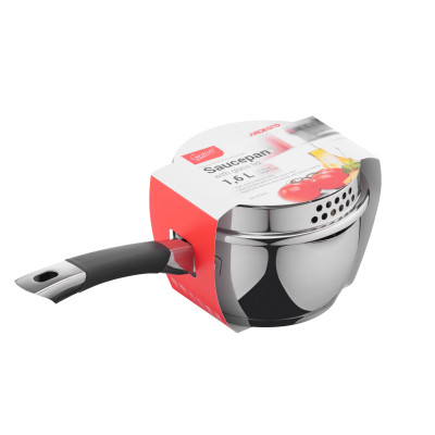 Ківш зі скляною кришкою та зливом ARDESTO Gemini Livorno, 1.6л, нержавіюча сталь, силікон Ківш зі скляною кришкою та зливом ARDESTO Gemini Livorno, 1.6л, нержавіюча сталь, силікон