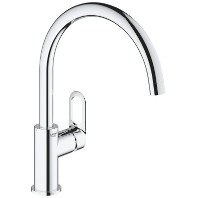 Смеситель кухонный Grohe QuickFix Start Flow, длина излива - 223мм, поворотный, 1рычаг, хром Смеситель кухонный Grohe QuickFix Start Flow, длина излива - 223мм, поворотный, 1рычаг, хром