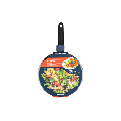 ARDESTO Сковорода Gemini Gourmet Aosta з кришкою, 26 см, чорний, алюминий ARDESTO Сковорода Gemini Gourmet Aosta з кришкою, 26 см, чорний, алюминий