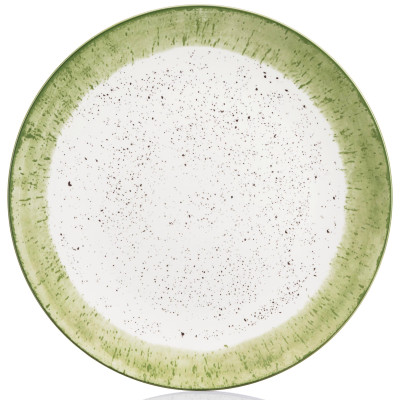 ARDESTO Тарілка обідня Siena, 27см, порцеляна, біло-зелений