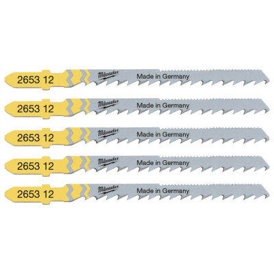 Полотно пиляльне для електролобзика Milwaukee Special по дереву, крок зуба 4.5ммх75мм, 5шт