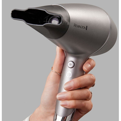 Фен Remington ProLuxe You Adaptive, 2400Вт, 3 режими, дифузор, іоніз-я, хол. обдув, турбо режим, сірий Фен Remington ProLuxe You Adaptive, 2400Вт, 3 режими, дифузор, іоніз-я, хол. обдув, турбо режим, сірий