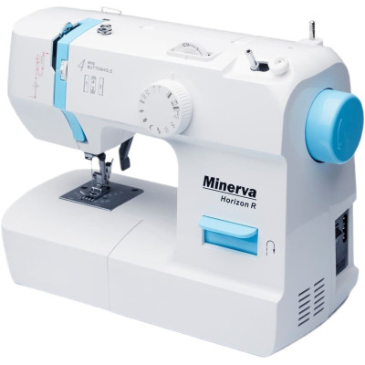 Швейна машина МINERVA Horizon R, електромех., 71 Вт, 13 швейних операцій, петля напівавтомат, білий Швейна машина МINERVA Horizon R, електромех., 71 Вт, 13 швейних операцій, петля напівавтомат, білий